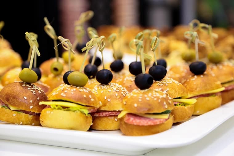 Sliders and party food tray